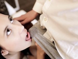 Sexy Blowjob From A Babe He Bends Over And Fucks
