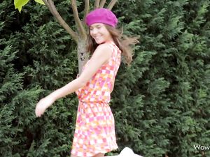 Solo Teen Cutie Flashing Her Panties Outdoors