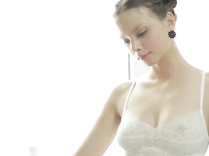 Taking Off Her Sexy Lace Lingerie And Masturbating